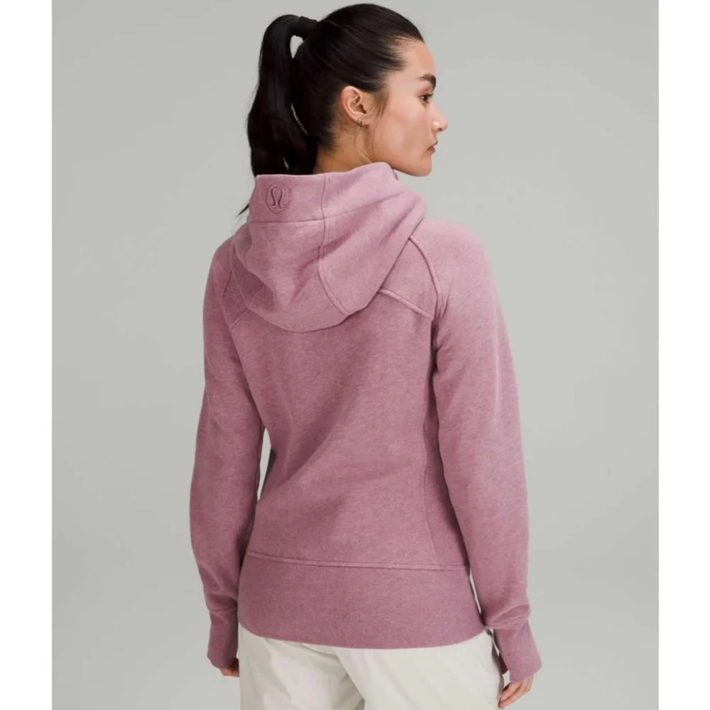 Lululemon Scuba Hoodie Jacket Light Cotton Fleece Heathered Velvet Dust Size 10